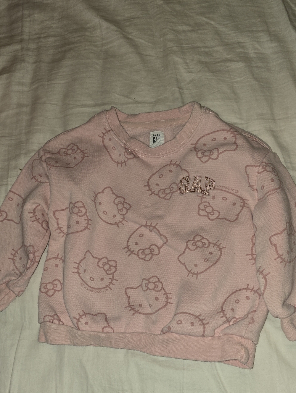 GAP Pink Hello Kitty All-Over Print Crewneck Sweatshirt